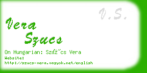 vera szucs business card