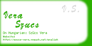 vera szucs business card
